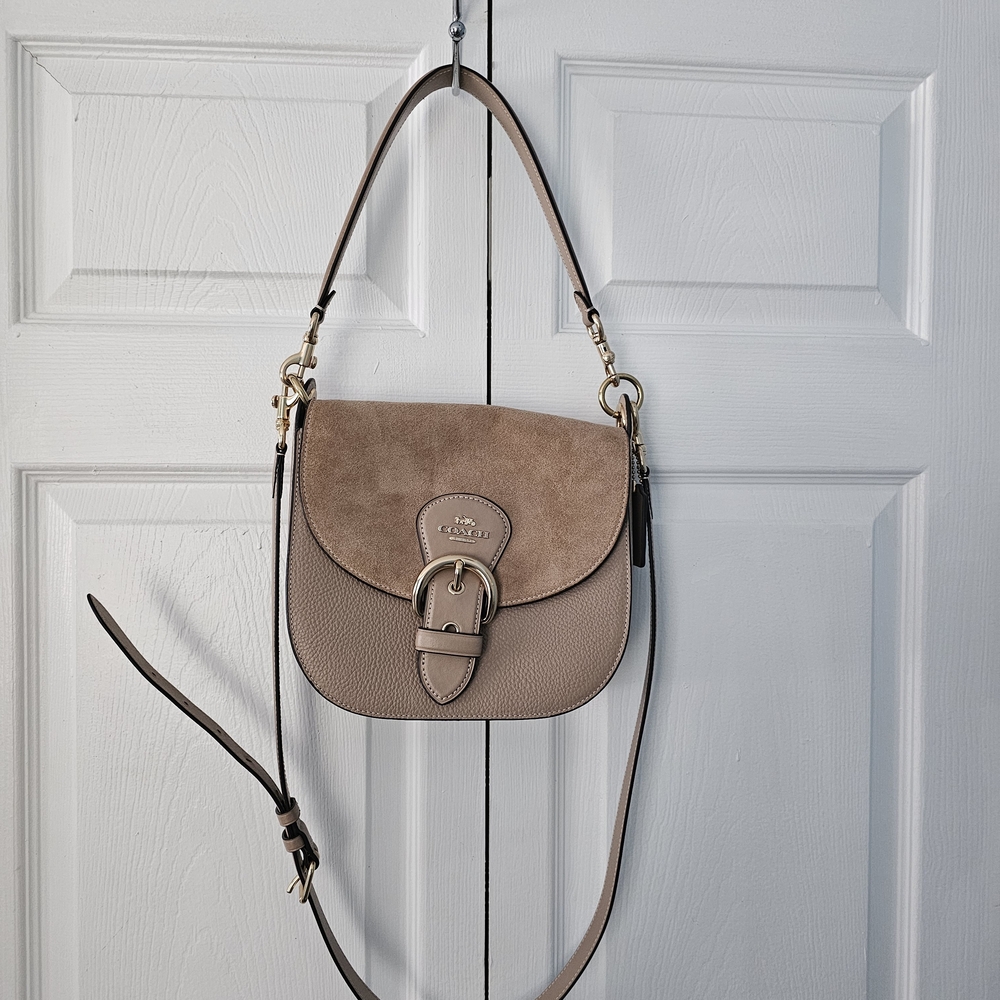 Coach Kleo Tan Leather Crossbody Shoulder 23 Bag